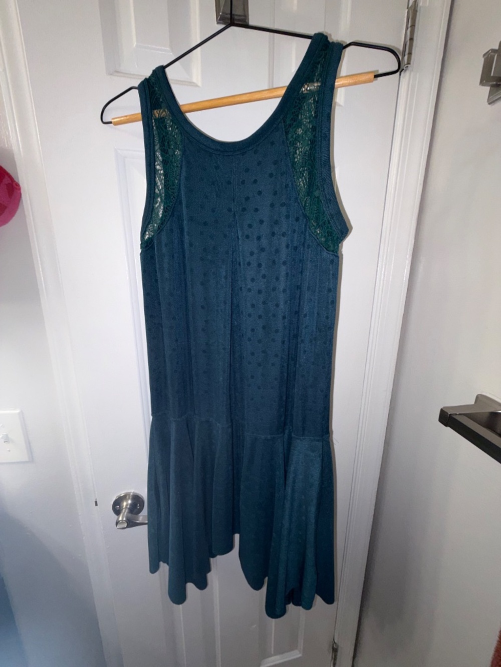 FREE PEOPLE FOREST GREEN SLEEVELESS DRESS - Picture 3 of 8